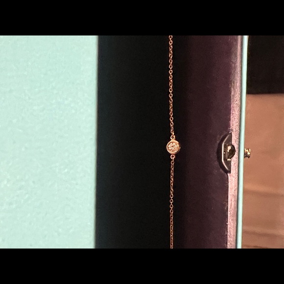 Tiffany & Co. Elsa Peretti Diamonds by the yard 18k Rose Gold Bracelet .10cw NWT - Picture 7 of 7